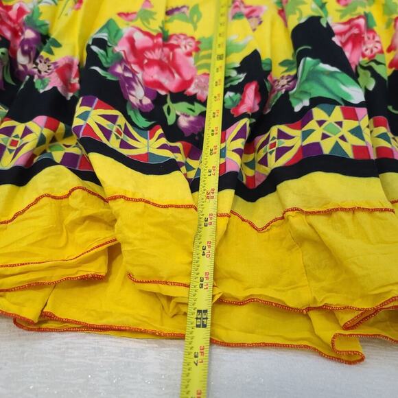 Magic women's Dopamine sundress yellow floral Size xl Funky beachy Summer picnic - Picture 2 of 10